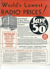 Mc-219 - 1920's-30's Midwest Cabinet Radio Sales Brochure, Illustrated Vintage
