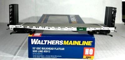 WALTHERS MAINLINE HO SCALE 53' BULKHEAD FLATCAR SOO LINE 910-5913 - Image 1 of 3
