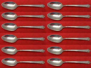 Damask Rose by Oneida Sterling Silver Demitasse Spoon Set 12 pieces 4 1/4" - Picture 1 of 3