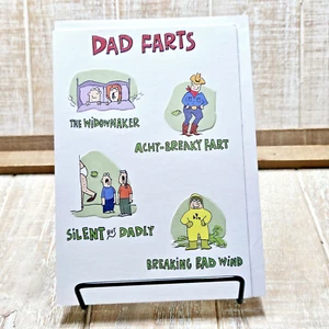 Recycled Paper Greetings Father's Day Card Dad Farts Cartoon Funny Humor - Picture 1 of 7