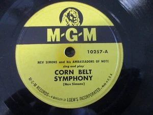 Nev Simons, M-G-M Records 10257, 1948, "Corn Belt Symphony/Every Day..."  78rpm - Picture 1 of 4