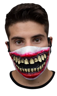 Ghoulish Productions  Creepy Smile Latex Face Mask Horror Halloween Cosplay - Image 1 of 4