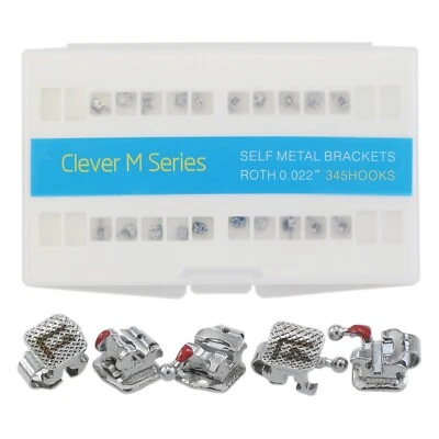 Dental Self Ligating Brackets Orthodontic Braces Metal Interactive Roth 022 345 - Image 1 of 4