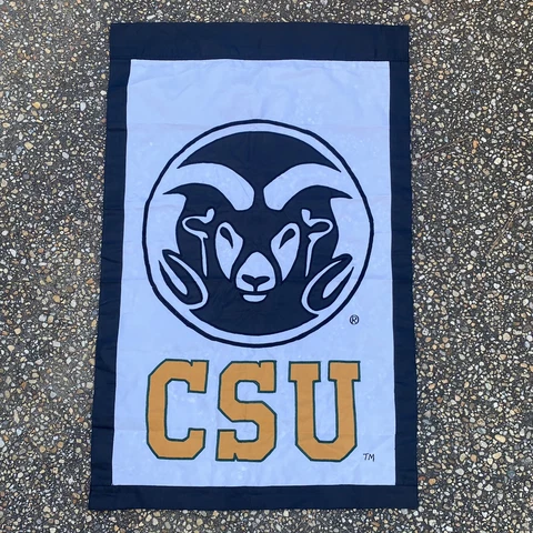 New CSU Colorado State Rams High Quality Applique House Flag 28” By 43” Cover