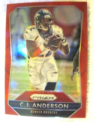 C.J. Anderson 2015 Panini Prizm Red Refractor Card-Denver Broncos RB - Image 1 of 4