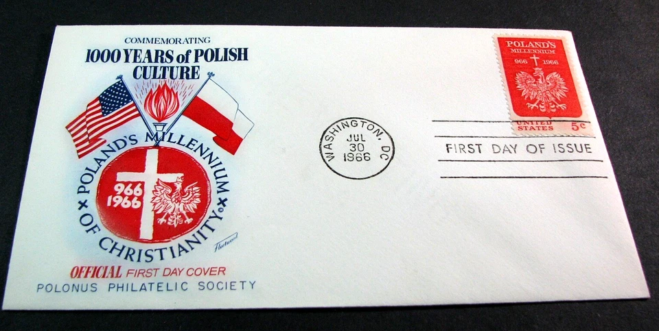 US Stamp FDC Scott# 1313 1000 Years of Polish Culture 1966 Used PL61 - Image 1 of 1