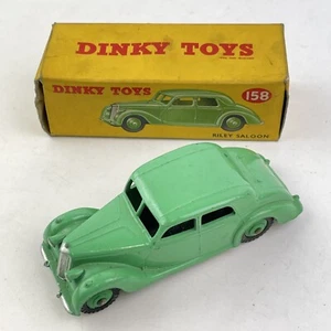 Vintage Dinky Toys Boxed No. 158 Riley Saloon Green - Picture 1 of 15