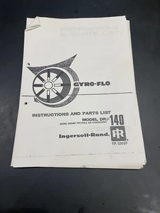 INGERSOLL RAND DR140 AIR COMPRESSOR VANE MODEL INSTRUCTION PARTS LIST MANUAL - Picture 1 of 7