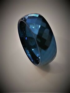 Blue Stripe Roman Numerals Tungsten Wedding Ring Size 9,10,11,12,13 f100 Blue Stripe Roman Numerals Tungsten Wedding Ring Size 9,10,11,12,13 f100