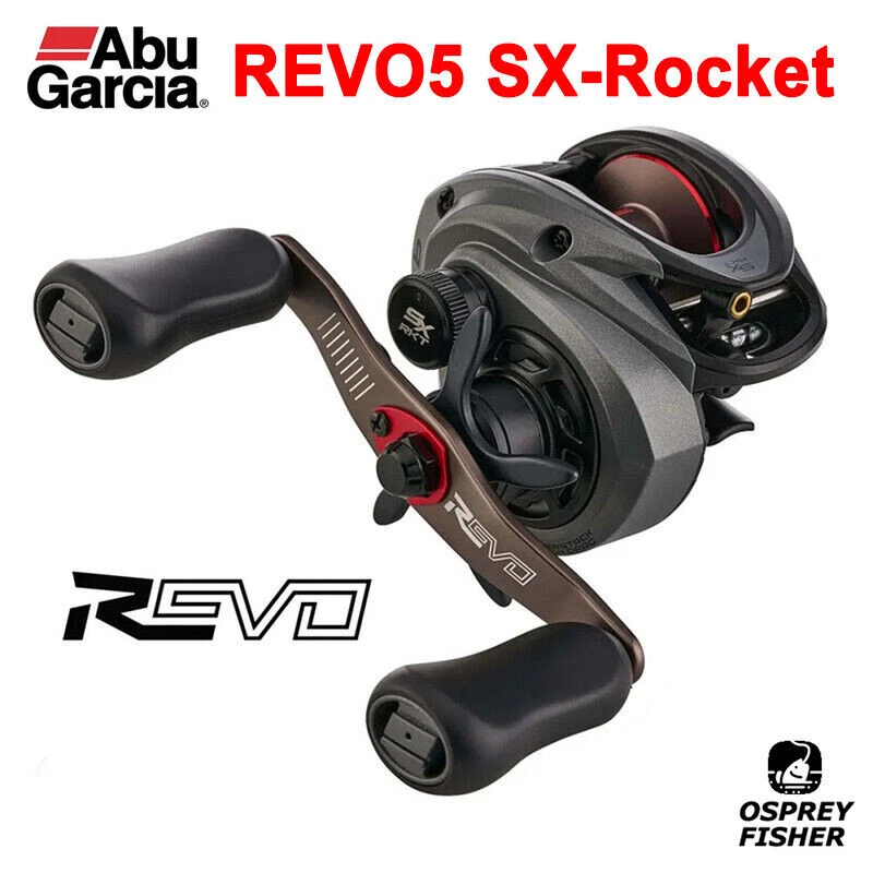 Carrete de pesca de fundición de bajo perfil Abu Garcia Revo5 SX RKT/Cohete relación 9:1 9/1BB Foto 1 de 4