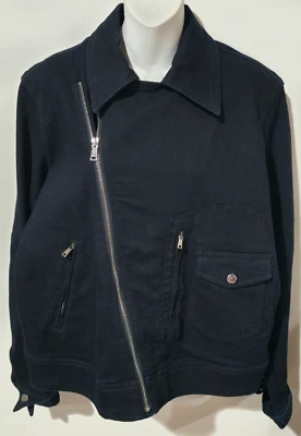 LRL Lauren Jeans Co Ralph Lauren Chaqueta Denim Azul Profundo Cremallera Diagonal Mujer XL Foto 1 de 4