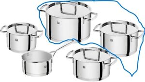 Zwilling 5-piece Pot-Set, with 4 Lids, Suitable for Induction.*CIRCLED MISSING *