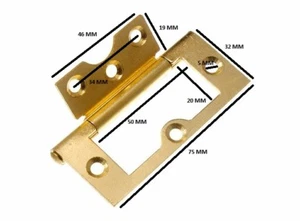 Spülung Scharnier Schrank Eb Messing Vernickelt Stahl 75mm + Schrauben 6 Paar - Picture 1 of 1