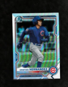 CRISTIAN HERNANDEZ RC 2021 Bowman Draft CHROME REFRACTOR #BDC193 Chicago Cubs - Picture 1 of 2