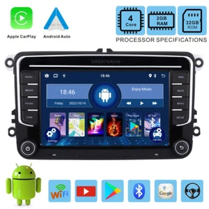 Car Radio Stereo Sat Nav CarPlay BT WiFi for VW Golf Passat Tiguan Touran Polo - Picture 1 of 13