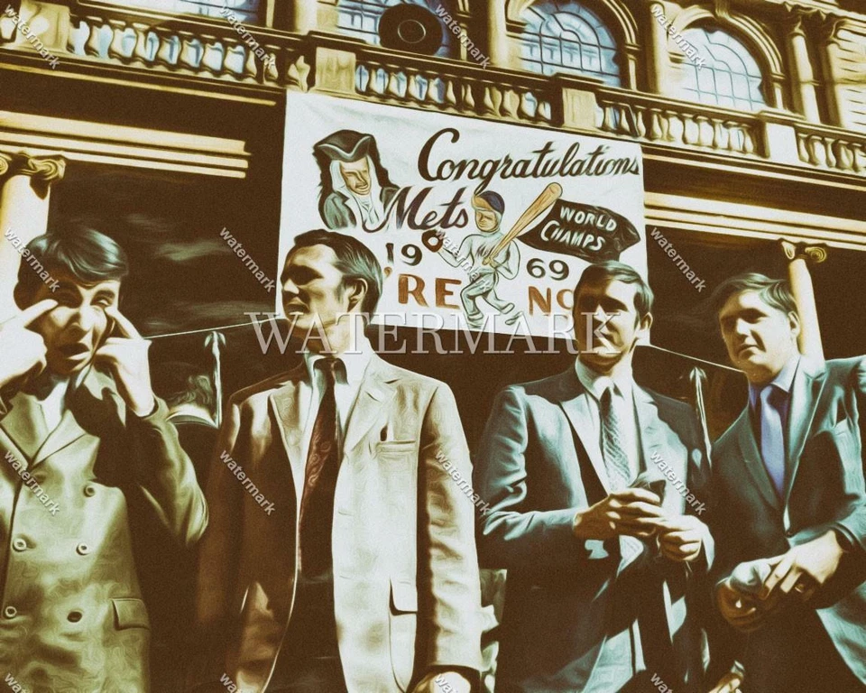 E641 Nolan Ryan - Tom Seaver 1969 NY Mets 8x10 11x14 16x20 Oil Painting Photo - Image 1 of 1