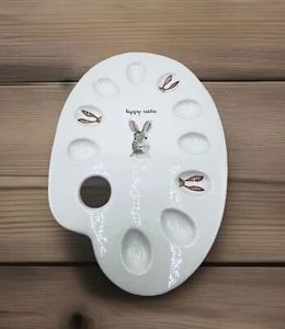 RAE DUNN BY MAGENTA "Frohe Ostern" HASENOHREN TEUFEL EIERTELLER PLATTE Palette - Bild 1 von 12