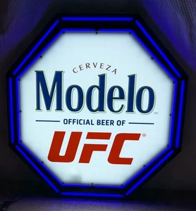 MODELO Beer Cerveza “Official Beer of UFC” Octagon LED Lighted Sign 22" - Picture 1 of 8