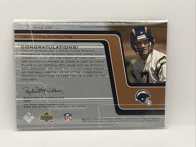 2001 Upper Deck Doug Flutie Winning Materials Numbered 735/750 - Image 1 of 3