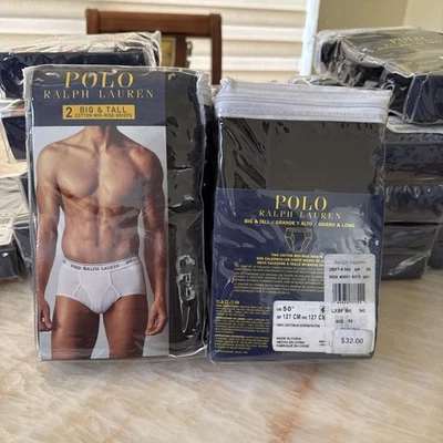 Calzoncillos Polo Ralph Lauren de algodón para hombre, tiro medio.  Pack de 2 por $35. Talla 50.  Nuevo Foto 1 de 3