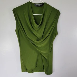 Norma Kamali Top Womens XL Olive Green Sleeveless Dress Casual Travel Work - Picture 1 of 9