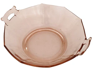 Vintage Imperial Glass Molly Pink Handled Bowl 8.75" Depression Glass Decorative - Picture 1 of 15