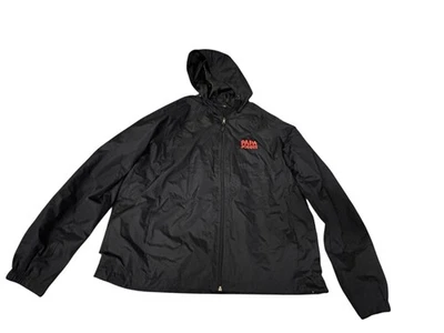 Papa Johns Pizza Full Zip Windbreaker Jacket Mens Large Black - Image 1 of 4