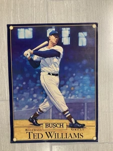 Vintage Ted Williams Busch Beer Poster Baseball Great MLB Advertising 18x22 - Picture 1 of 3