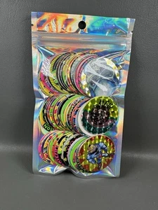 Pogs 90's Milk Caps Random Pack of 60 Skulls Eight Balls Poison Holos - Picture 1 of 4