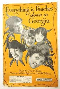 Antique 1918 WW1 War Edition Everything is Peaches in Georgia Sheet Music - Picture 1 of 6