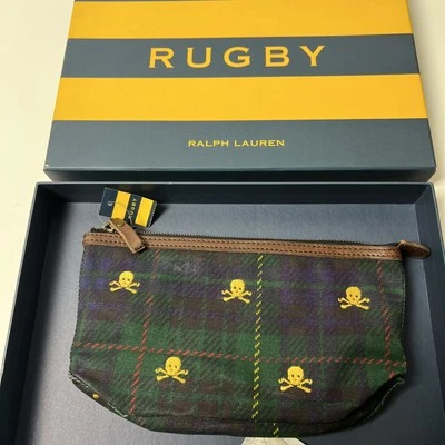Bolsa de Rugby Ralph Lauren Verde Xadrez Caveiras Edição Limitada Design Icônico Nova - Imagem 1 de 4
