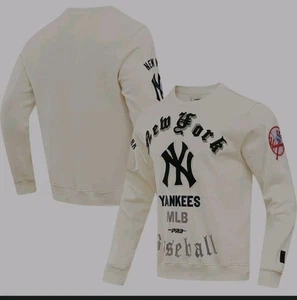 Pro Standard Cream New York Yankees Cooperstown Collection Retro Sweatshirt Med - Picture 1 of 14