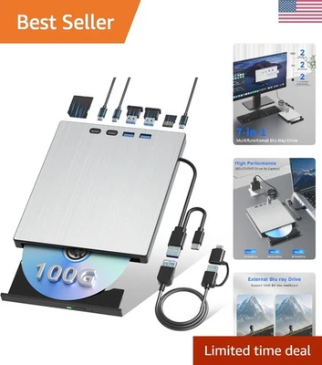 Unidad Blu Ray Externa para Laptop Portátil Grabadora Blu Ray USB 3.0 Tipo-C CD/B... Foto 1 de 4