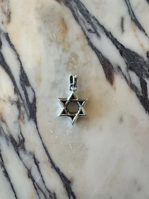 Хром сердца серебро звезда Давида подвеска подвеска новый средний - Изображение 1 из 4