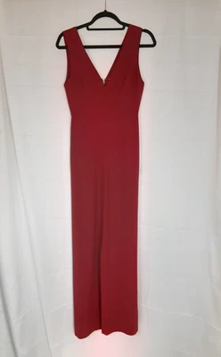 Алиса + Оливия красный v-образным вырезом широкие ноги без рукавов плиссированные комбинезон размер 2 - Изображение 1 из 4