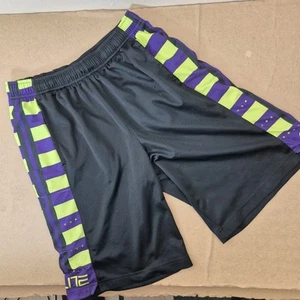 Nike Dri Fit Elite Basketball Shorts Youth Large Neon Green Purple Athletic - Picture 1 of 9
