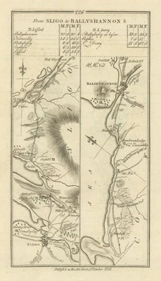 #226 Sligo to Ballyshannon & Londonderry. Sligo Donegal. TAYLOR/SKINNER 1778 map - Image 1 of 2