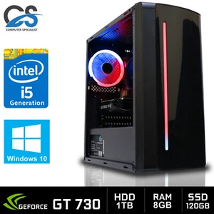 Intel Rápido Quad Core i5 PC Para Jugar 8GB RAM 1TB+ 128GB SSD Nvidia Gt 730 - Imagen 1 de 31
