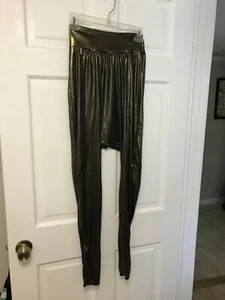Balera Dancewear Shiny Gold Bronze Brown Hip Hop Leggings Pants Sz MA - Picture 1 of 8
