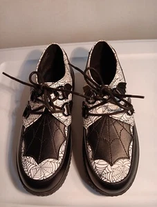 Strange Cvlt Plateauschuhe Damengröße 7 Krypt Web’ weiß/schwarz Goth Grunge - Bild 1 von 7