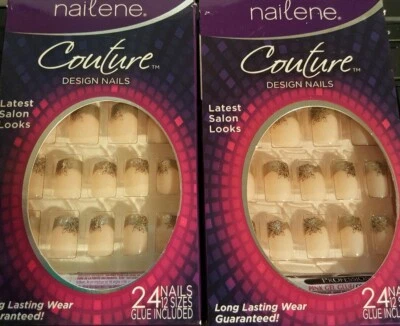 2 uñas acrílicas Nailene Couture manicura oro brillo francés  Foto 1 de 4