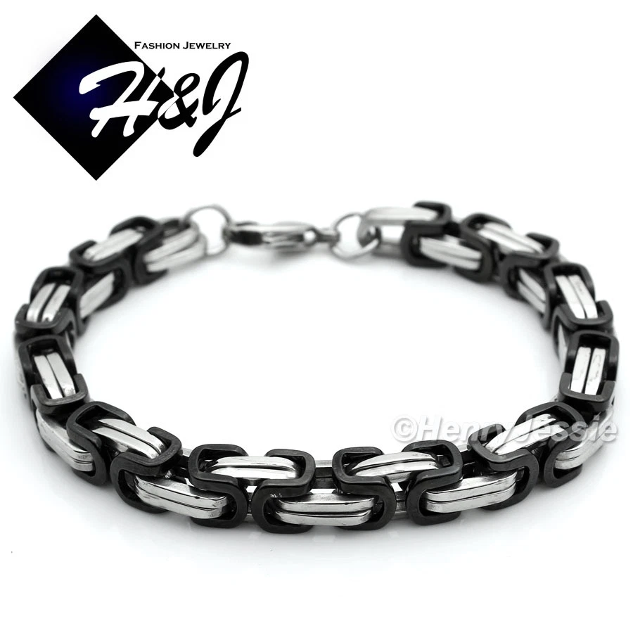 Brazalete Caja Bizantina 7-11" HOMBRE Acero Inoxidable 4/6/9mm Plateado/Dorado/Negro Foto 1 de 1