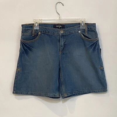 Daisy Fuentes Blue Jean Denim Direction Shorts Women Size 8 Indigo Wash New - Image 1 of 4