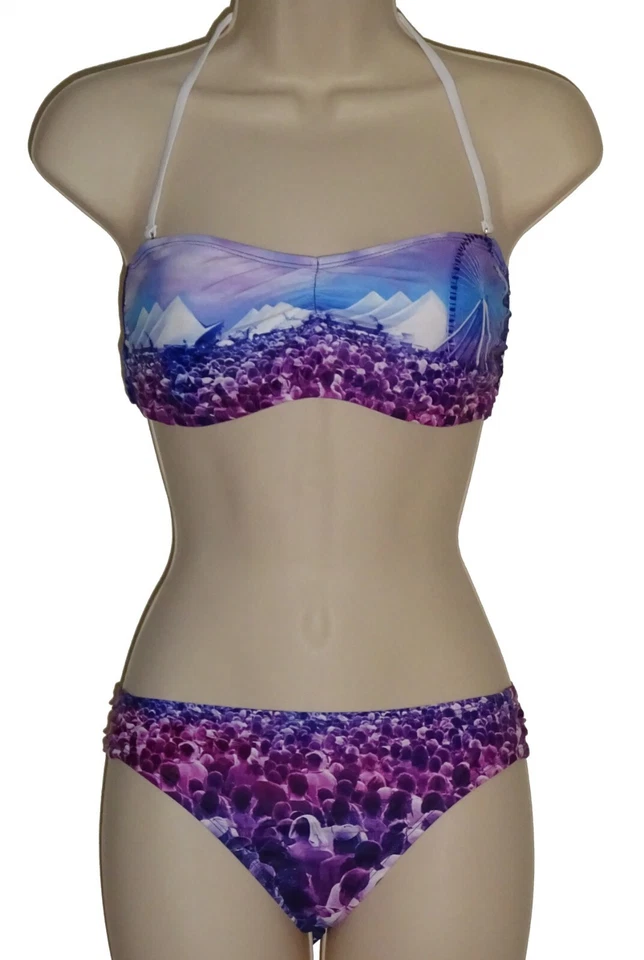 The Bikini Lab purple bandeau bikini size S swimsuit 2 piece set festival new - Image 1 of 4