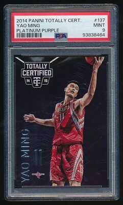 Yao Ming 2014 Panini Totally Certified Platinum Purple 25/49 PSA 9 - Image 1 of 2