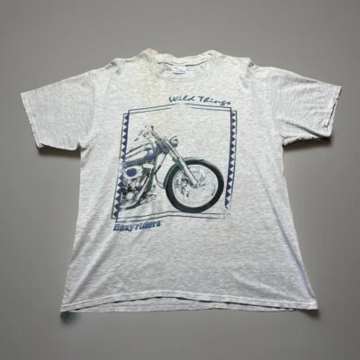 复古 Easyriders 摩托车 1990 Wild Things 骑行者褪色衬衫 尺寸 L — 第 1/4 张图片