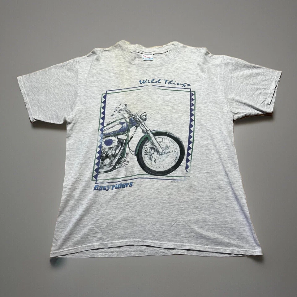 Vintage Easyriders Motorcycles 1990 Wild Things Biker Faded Shirt Size Large - Image 1 of 4