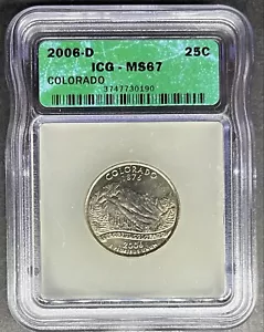 2006-D Colorado Quarter ICG MS-67, Buy 3 Items, Get $5 Off!! - Picture 1 of 2