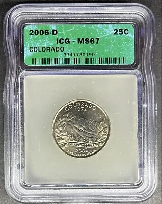 2006-D Colorado Quarter ICG MS-67, Buy 3 Items, Get $5 Off!! - Image 1 of 2