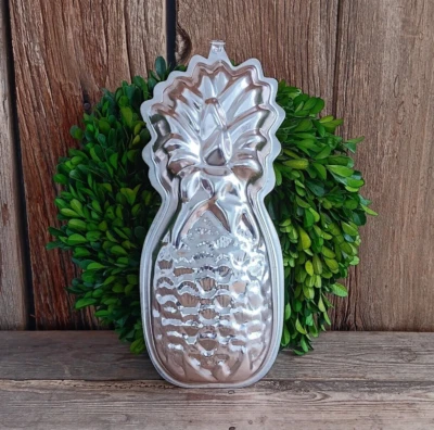 Molde de gelatina de metal piña vintage gelatina aluminio granja cocina decoración de pared Foto 1 de 4